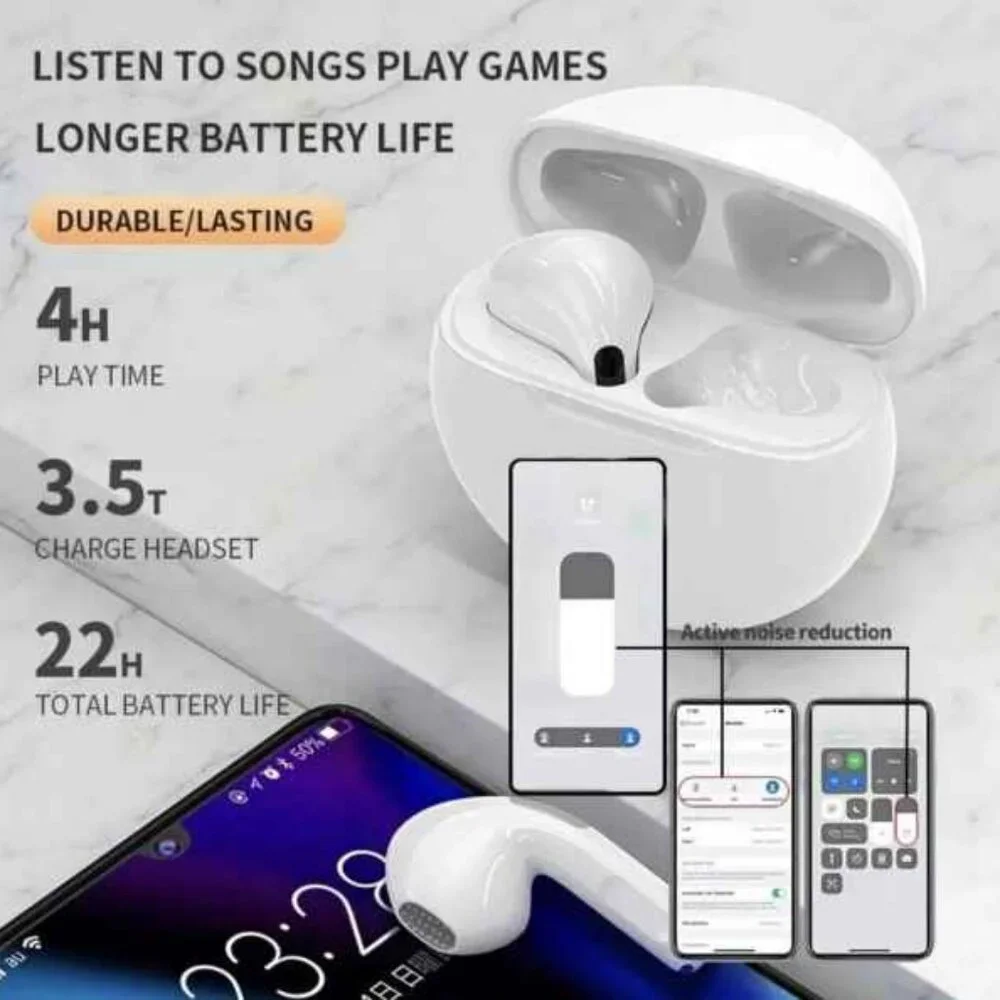 NEW Bluetooth Wireless‎ Touch Headphones Universal Noise Cancelling CHARGER INCL